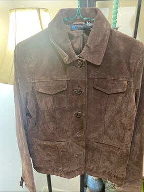 Relativity Brown Suede Button Jacket